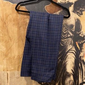 Plaid wide leg pant
